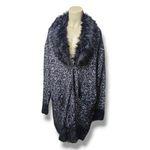 Black Rivet NWT cardigan with faux fur. XL